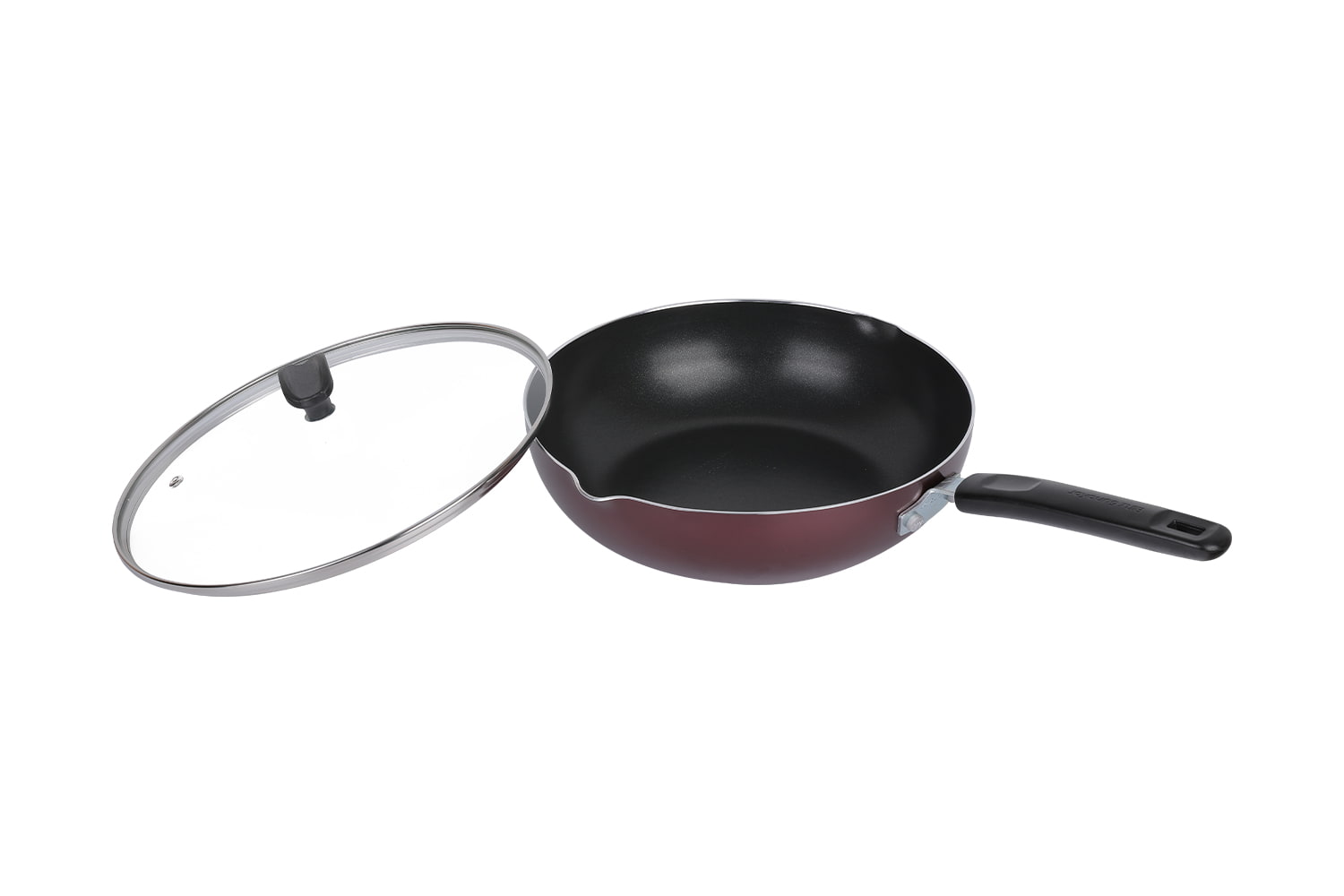 CLB2821D Wok-Se skleněnou poklicí 28 wok, Flaming Wok, nepřilnavý wok